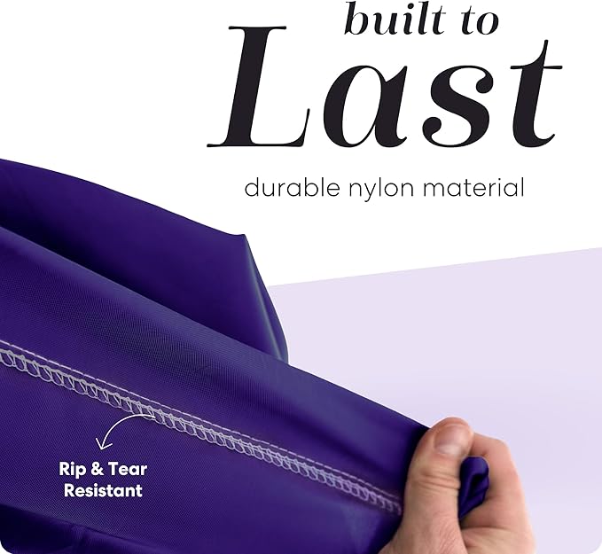 Nylon XL Laundry Bag - Locking Drawstring Closure and Machine Washable. These Bags will Fit a Laundry Basket or Hamper and Strong Enough to Carry up to Three Loads of Clothes (Purple)