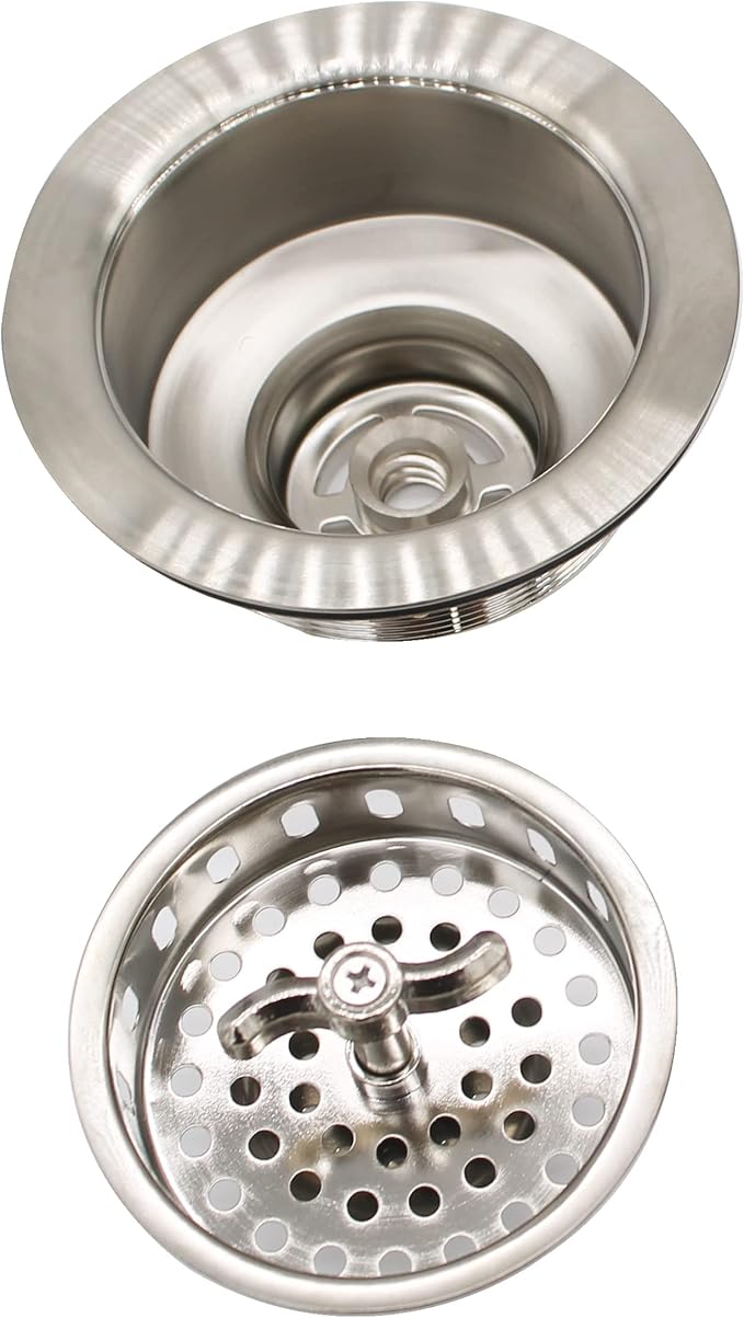 Westbrass R213-07 Wing Nut Style Large Kitchen Basket Strainer, Satin Nickel