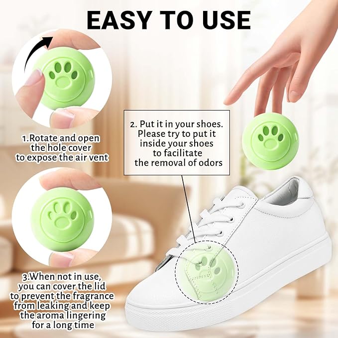 STRN Sneaker Deodorizer Balls 8 Packs Jasmine Scent Shoe Odor Elimination, Scented Plastic Ball, Long-lasting Freshness Shoe Deodorizer for Sneakers Gym, Bags, Cars and Small Spaces