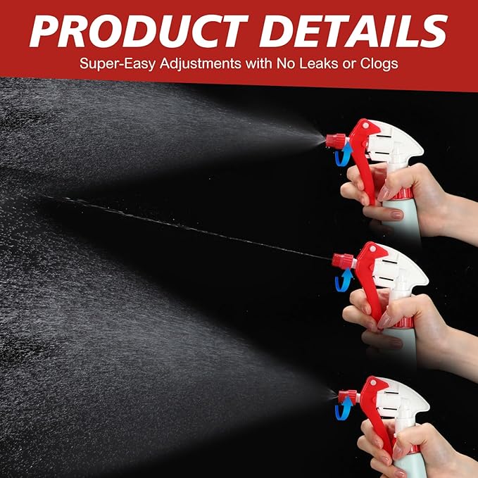 Hushee 48 Pack 28-400 Replacement Trigger Spray Nozzles Only, No Bottle, Heavy Duty Bottle Sprayer for Industrial Home Use, Fit for 32 oz, 16 oz, 8 oz Plastic and Glass Bottles(Red)