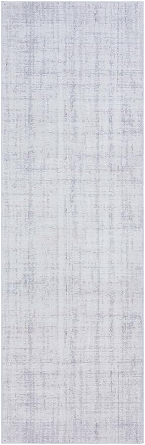 SAFAVIEH Washable Rug Tacoma Collection - 2'6" x 8' Runner, Light Grey & Grey, Slip Resistant & Easy to Clean, Ideal for Hallway, Foyer, Entryway, Bedroom (TAC857F)