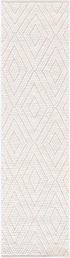 SAFAVIEH Natura Collection Runner Rug - 2'3" x 8', Ivory, Handmade Moroccan Boho Trellis Wool, Ideal for High Traffic Areas in Living Room, Bedroom (NAT224A)