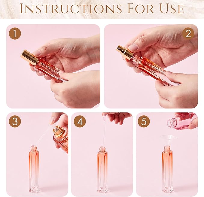 Domensi 20 Pcs 10/20/30 ml Perfume Travel Refillable Bottles Glass Spray Bottle Perfume Atomizer for Cologne Dispenser Leak-proof Fragrance Bottles Atomizer Pump Bottle Kit (Light Colors)