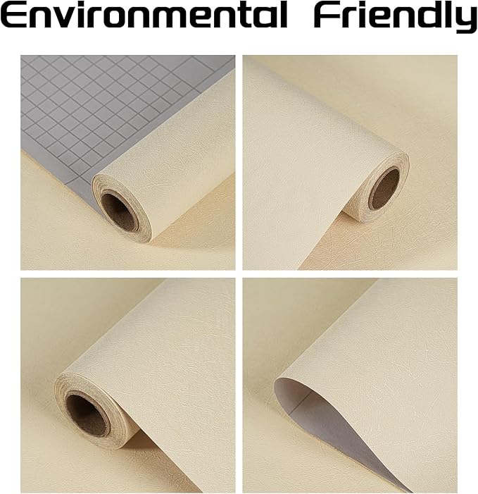 Peel and Stick Wallpaper Beige Yellow Silk Wall Paper - 15.7 x 200 Inch Self Adhesive Wallpaper Peel and Stick, Easy to Paste Wall Contact Paper for Stand Liner, Table and Door Makeover Decor