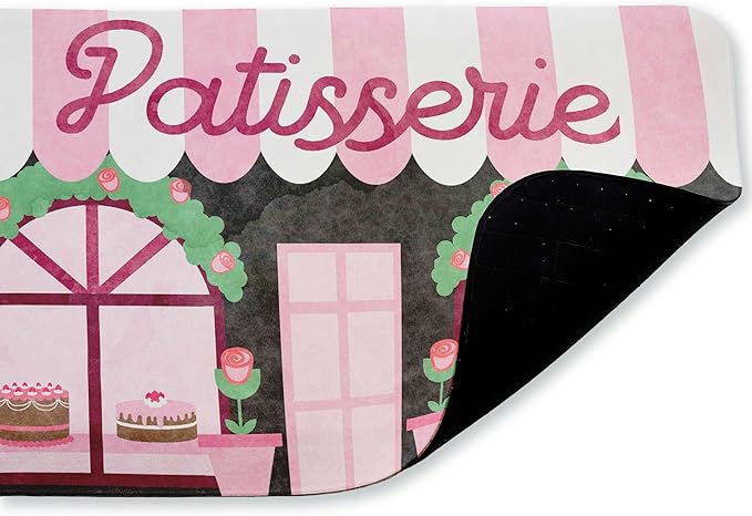 Kitchen Patisserie Cakes Anti-Fatigue Floor Mat, Ergonomic Cushioned Kitchen & Standing Mat with Non-Slip Backing, Eco-Friendly Comfort Mat, Design by Lil' Rue, 30"x18"