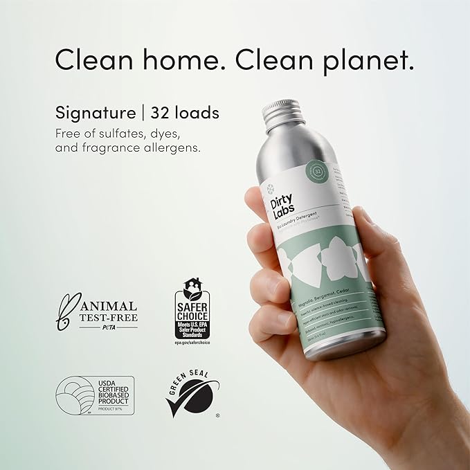 Dirty Labs | Bio-Enzyme Laundry Starter Kit | Signature Detergent (32 Loads) & Bio Enzyme Booster (48 Loads) | Hyper-Concentrated | High Efficiency & Standard Machine Washing | Nontoxic, Biodegradable