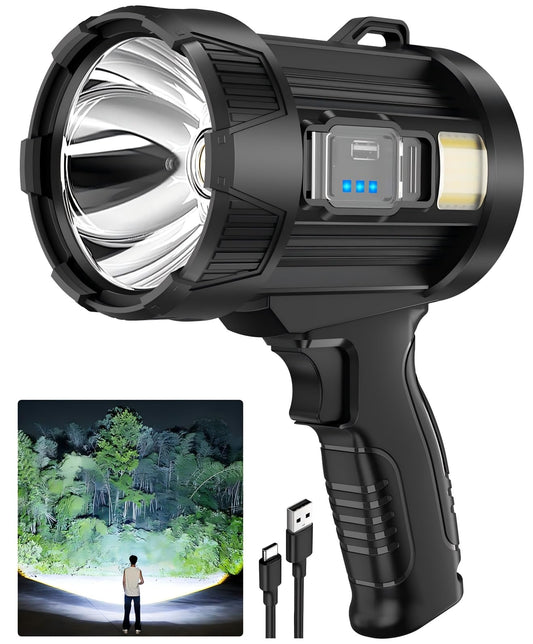 2,000,000 Lumens Rechargeable Spotlight Flashlight, Super - Image 1