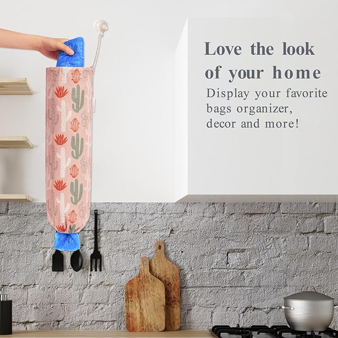 TOGETRUE Plastic Bag Holder, Wall Mount Plastic Bag Organizer Dispenser, Heavy Duty Grocery Bag Storage Holder for Home Kitchen Camper