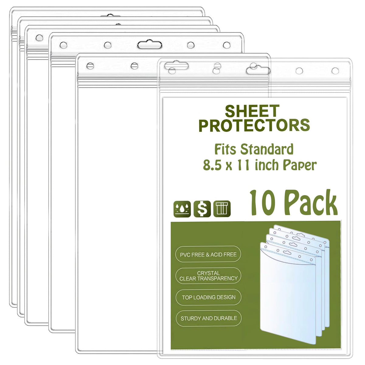 Bird Fiy Sheet Protectors 10 Pack 8.5" x 11" Waterproof | Home Repair - Image 1