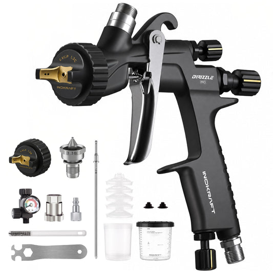 InoKraft Drizzle Pro LVLP Spray Gun with 1.3B/1.3C Nozzles - Image 1