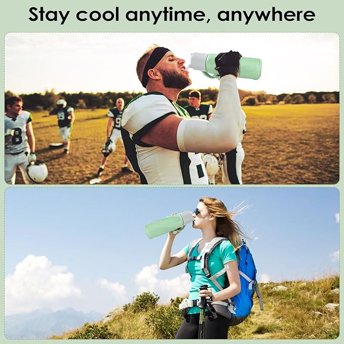 Electric Misting Water Bottle – 2-in-1 Insulated Stainless Steel Bottle with Dual-Speed Cool Mist, 24hr Cold Retention, Leakproof Straw-Free Design for Gym, Hiking, Golf & Beach