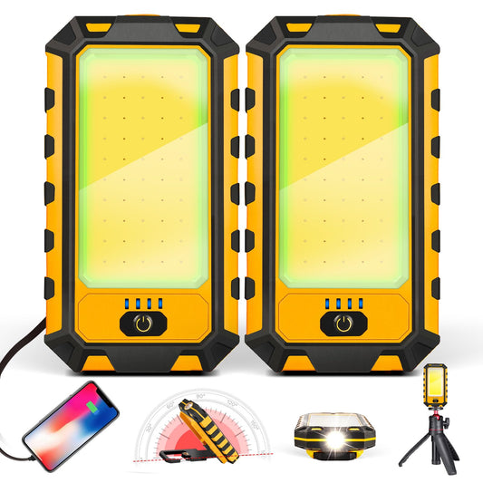 Rechargeable LED Work Light 2 Pack, 1500LM Magnetic Flashlight - Image 1