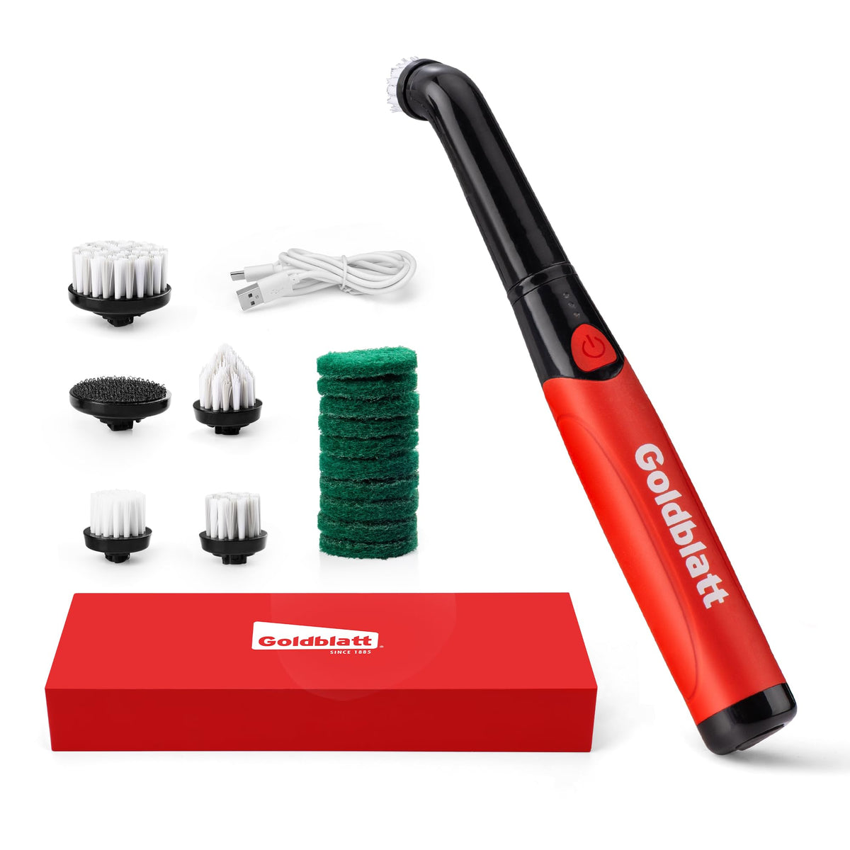 Goldblatt 18-Piece Cordless Electric Spin Scrubber, Waterproof - Image 1