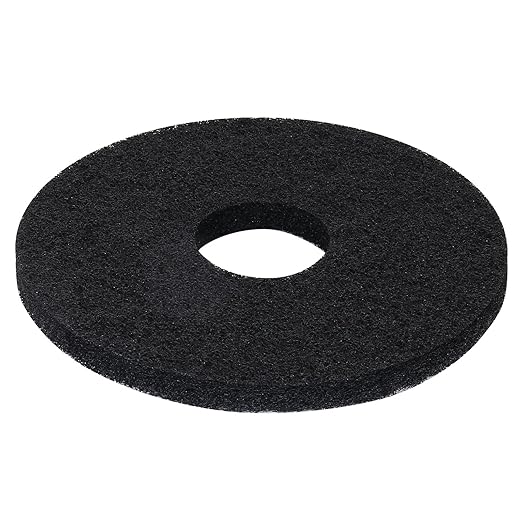 437.071 Floor Scrubber Pads, 12" Diameter Black – Commercial Floor Scrubber Pads for Oreck ORB550MC Orbiter Floor Machine (1, Black, 12 in)