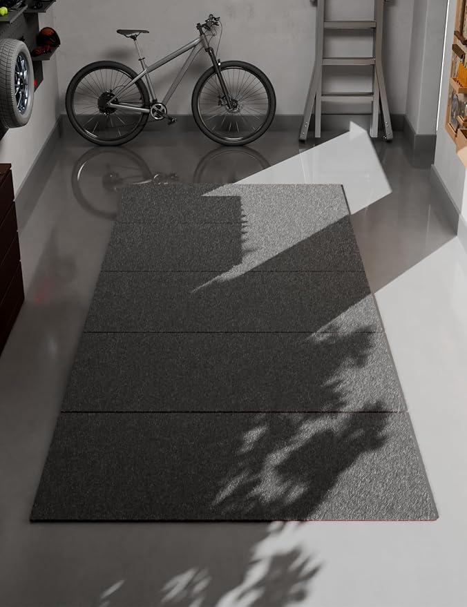 Heavy Duty Oil Spill Mat, Garage Floor Mat, 63" x 31" Waterproof Rubber Backing Oil Absorbent Pads, 1/5" Thick Reusable Under Auto Repair Mat for Garage Floor Surface Protection-Dark Gray