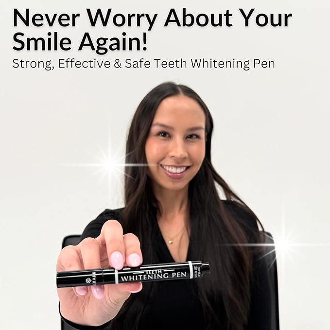 MERAKK Teeth Whitening Pen for Sensitive Teeth - Made in USA - Doctor Formulated Carbamide Peroxide Gel with Xylitol & Menthol - Enamel Safe Professional Teeth Whitener - Travel Size (0.10 FL OZ)