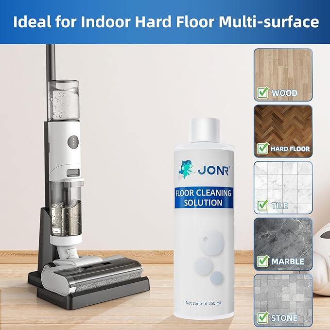 JONR Floor Cleaning Solution for ED/S20 Series Wet Dry Vacuum, Suitable with All Robot Vacuums with Mopping and Cordless Wet/Dry Vacuum Mop Cleaner, Deep Cleans for Multiple Hard Floors, 33.8 FL Oz