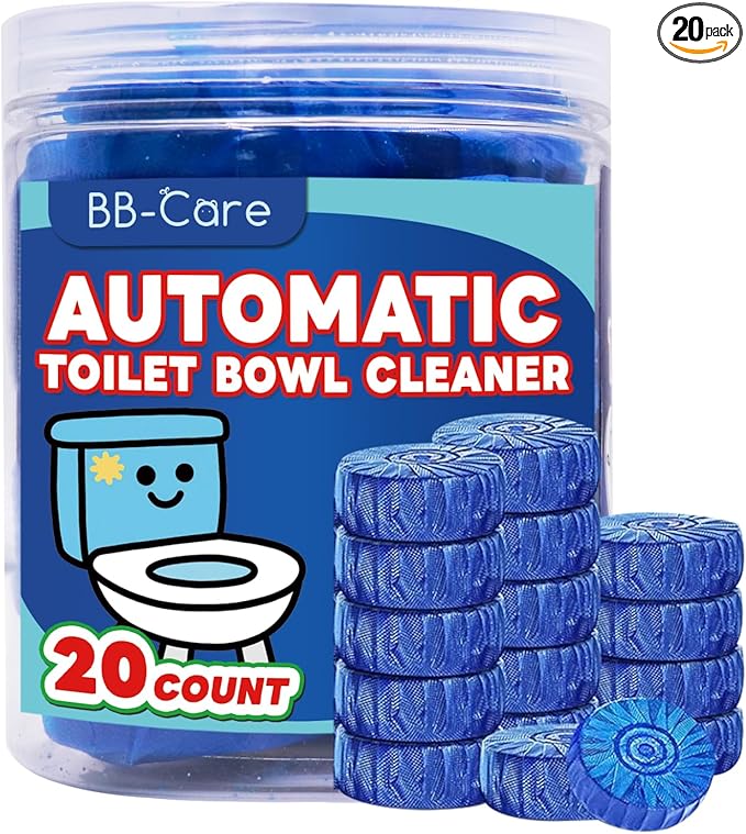 20 Count Automatic Toilet Bowl Cleaner Tablets, Bathroom Cleaning Tablets with Long-Lasting Formula, Toilet Cleaners