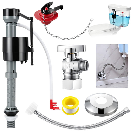 6 Pack Universal Toilet Flusher Replacement Kit and Toilet - Image 1