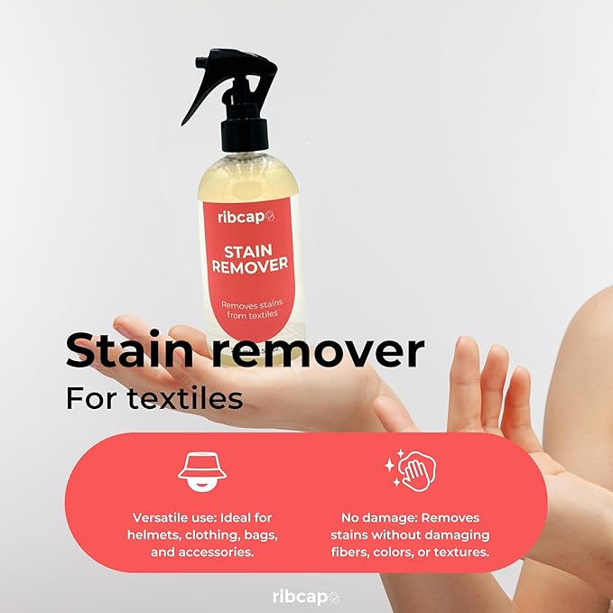 Ribcap Eco Stain Remover for Fabrics | 250 ml / 8.5 fl oz | Eco-Friendly & Safe for Delicate Materials like Helmets, Clothing & Accessories