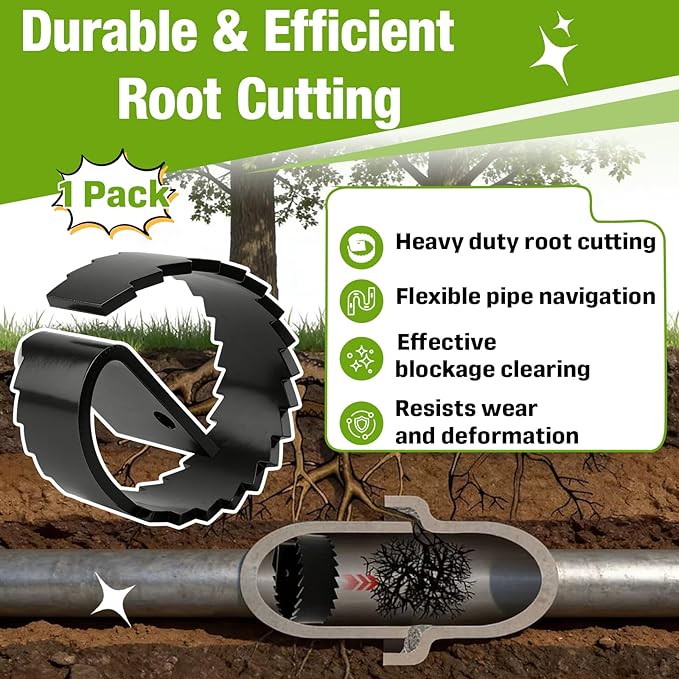 3HDB Heavy Duty Root Saw Drain Cleaner Cutter for General Wire 5/8" to 3/4" Drain Cables with Connectors, Alloy Steel Root Cutter Blade for Sewer Line & Pipe Drains Cleaning