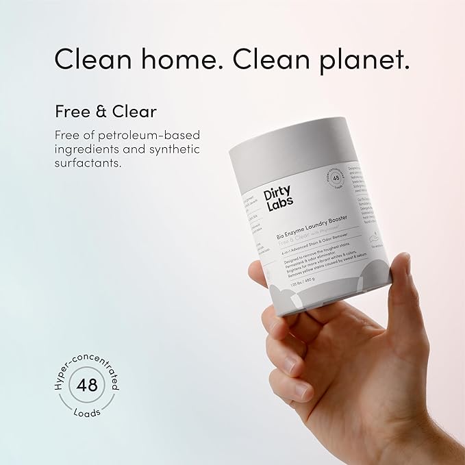Dirty Labs | Signature Sustainable Set | Signature 80 Loads & Bio-Enzyme Booster | Hyper-Concentrated | High Efficiency & Standard Machine Washing | Nontoxic, Biodegradable