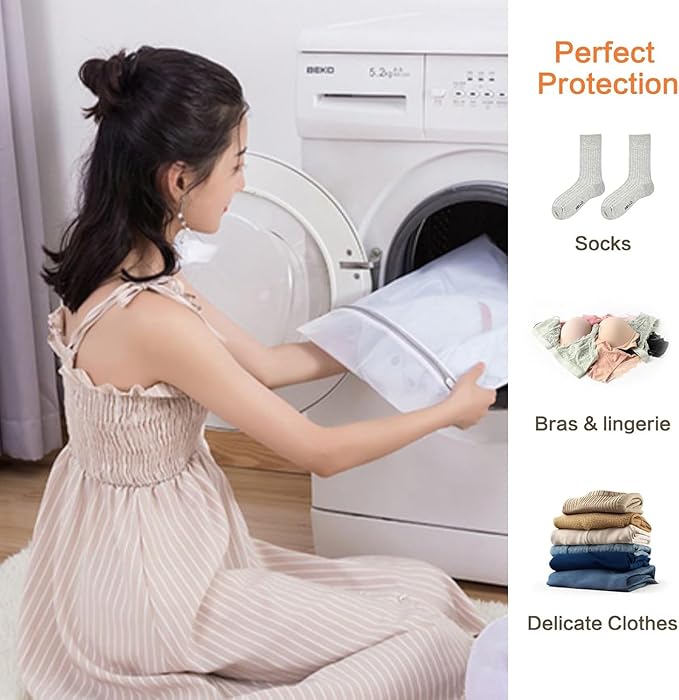 3PCS Heavy Duty Honeycomb Mesh Laundry Bags for Delicates - XL 12x16 Inch Lingerie Wash Bags with Rustproof Zippers, Tear-Resistant for Washing Machine & Dryer, Protect Bras/Socks/Underwear