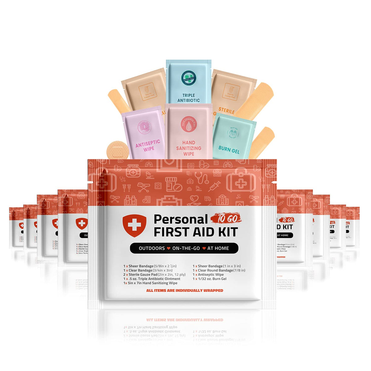 Personal First Aid Kit- 10 Pack | Clean, Treat - Image 1