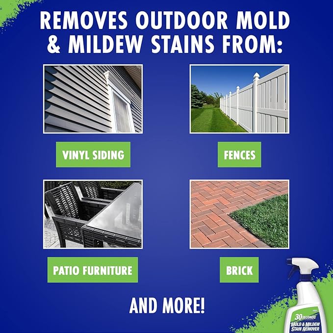 30 SECONDS Mold & Mildew Stain Remover - Professional Indoor & Outdoor Spray