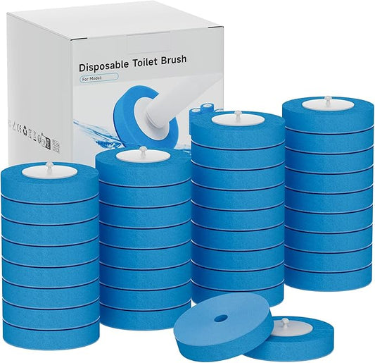 36PCS Disposable Electric Toilet Brush Heads, Toilet Cleaner Refill Pads, 3 Layer Sponge Brush with Cleaner, Wand Refills for SAKAKI Electric Toilet Cleaning Brush（Machine Not Included）