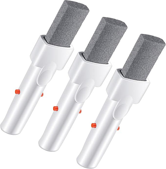 Geiserailie 3 Pieces Pool Pumice Stone with Handle Erase Rust Stain Spot Remover Pool Tile Calcium Cleaning Tools Pumice Sticks Stone for Concrete Plaster Pool Spa Toilet Bowl Ring Calcium Tub
