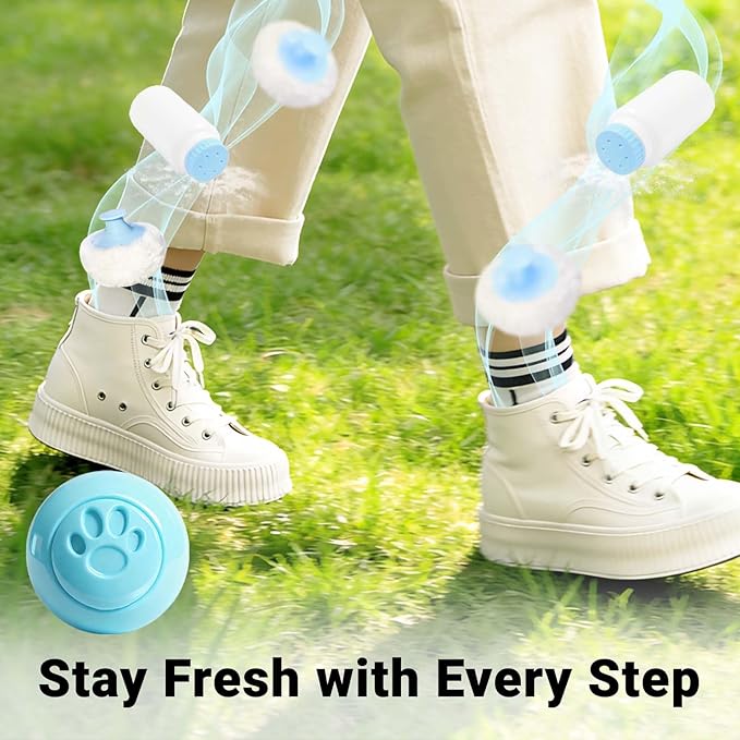 STRN Sneaker Deodorizer Balls 8 Packs Baby Powder Scent Shoe Odor Elimination, Scented Plastic Ball, Long-lasting Freshness Shoe Deodorizer for Sneakers Gym, Bags, Cars and Small Spaces