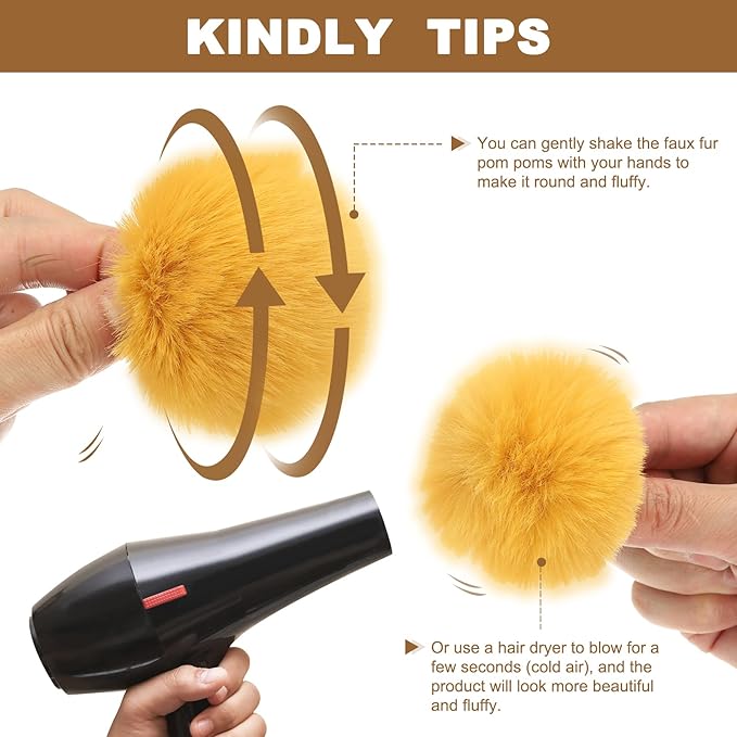 PATIKIL Faux Fur Pom Poms for Hats, 24 Pcs Fluffy Soft Fur Poms Balls with Elastic Loop for Keychain Knitting Hats DIY Scarves Gloves Bag Christmas, Purple