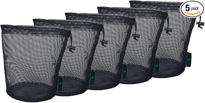 iBasingo 5pcs Nylon Mesh Bag Stuff Sack Golfball Pot Outdoor M-BVP02