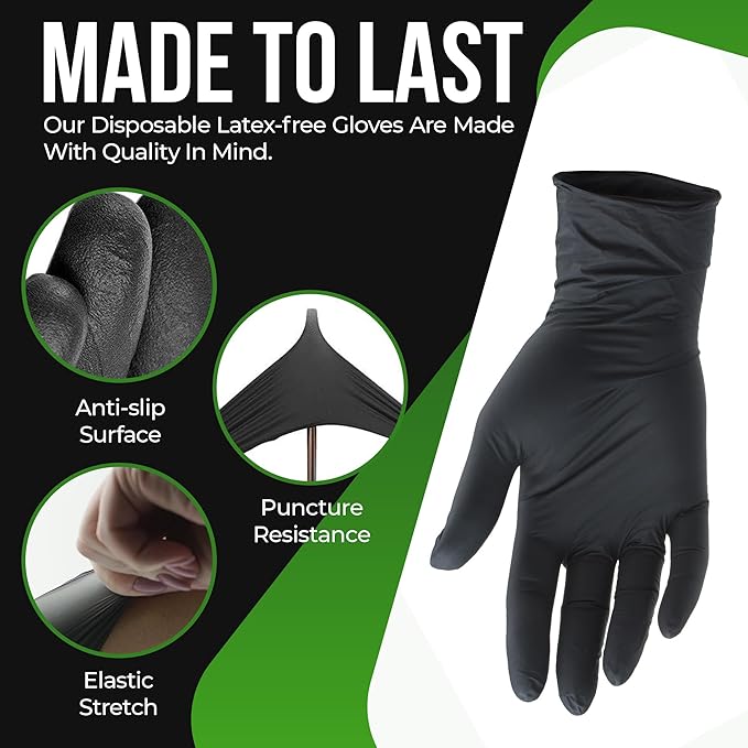 Vinyl Exam Gloves - Disposable & Powder Free Gloves for Hand Protection, Food Safe, Medical Use