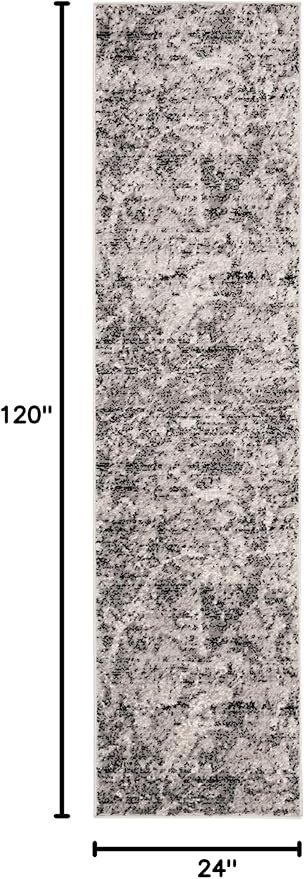 SAFAVIEH Skyler Collection 2' x 10' Charcoal/Ivory SKY186L Modern Abstract Non-Shedding Living Room Dining Entryway Foyer Hallway Runner Rug