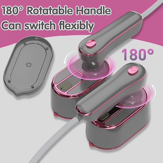Travel Steamer Iron for Clothes - Portable Ironing Machine Small Size Portable Steamer Travel College Dorm Home Essentials (LightGrey)