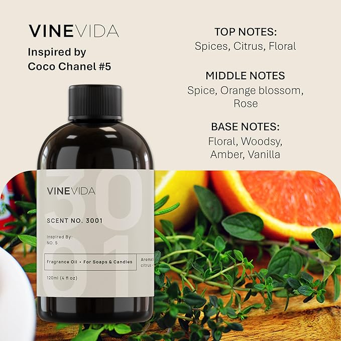 VINEVIDA [4oz] NO. 5 Fragrance for Soap & Candle Making - Essential Oil Scent