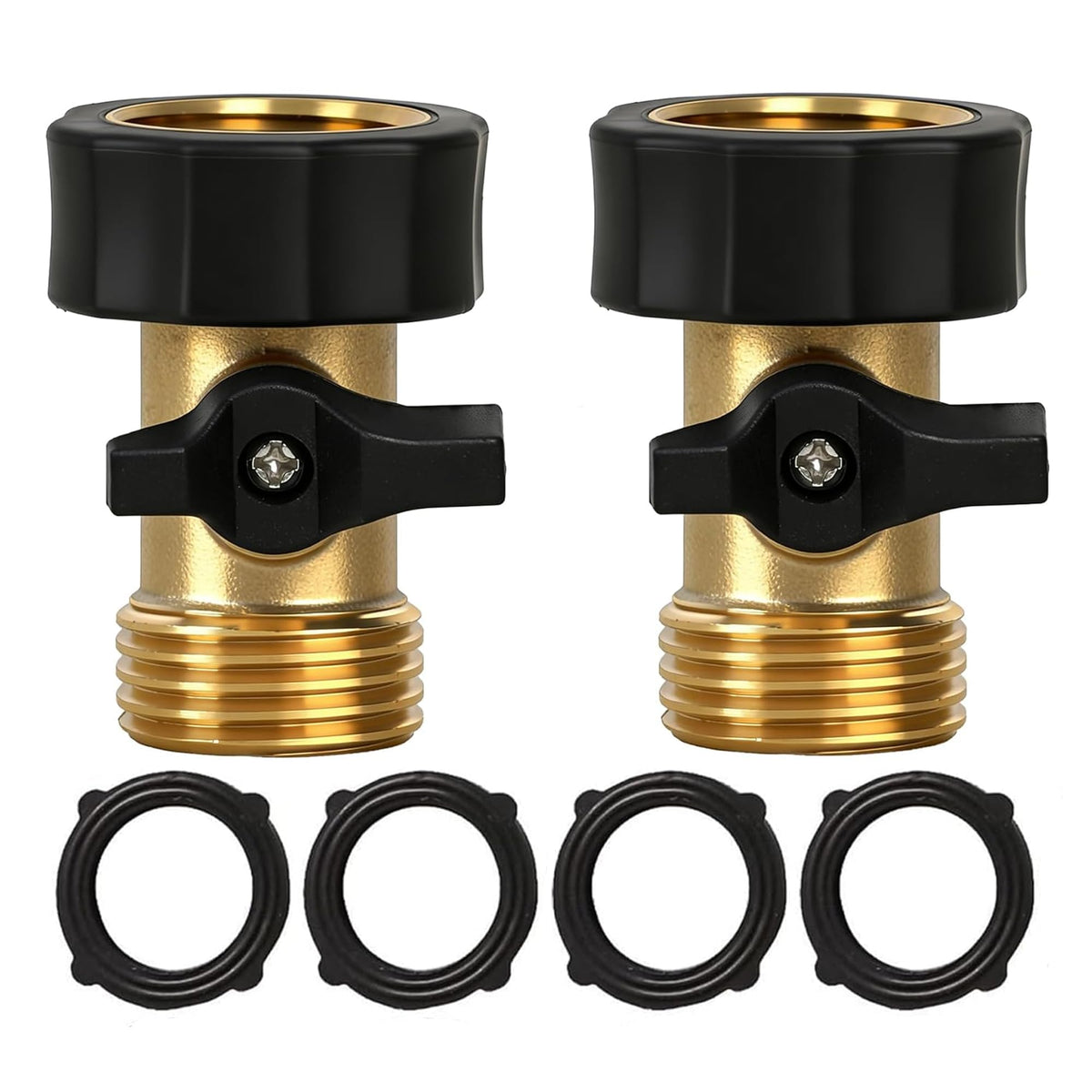Hourleey Garden Hose Shut Off Valve, 2 Pack Heavy Duty 3/4 Inch - Image 1