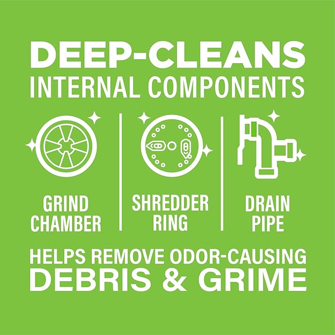 Affresh Garbage Disposal Cleaner, Helps Power Away Odor Causing Bacteria, Debris & Grime in Grind Chamber, Impeller & Drain Pipe, 3 Tablets, 3 Month Supply