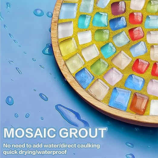 Mosaic Crystal Grout, Mosaics Tile Tools, Mosaic Tile Accessories – Essential for Handmade Grouting and Perfect for DIY Craft Projects (Yellow, 8.8oz)