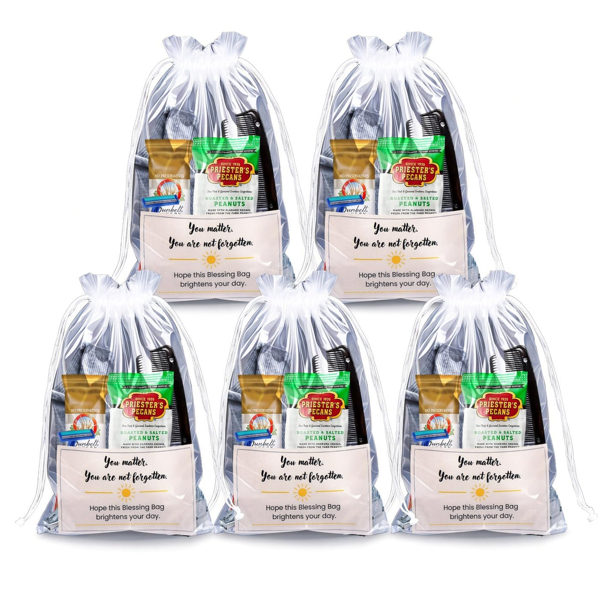 Pre-Assembled Homeless Care Packages 5-Pack, 14-Item Blessing - Image 1