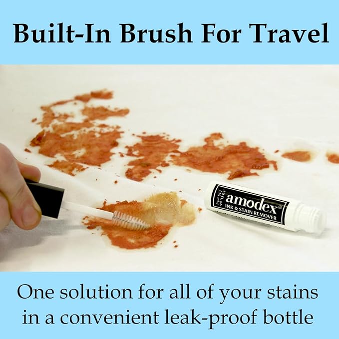 Amodex Ink & Stain Remover Traveler 0.5oz Bottle with Built-in Brush