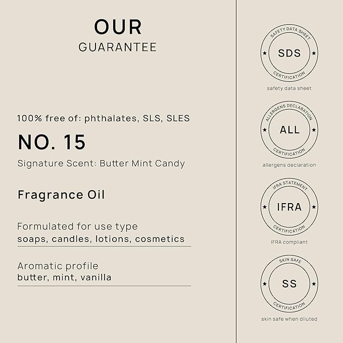 VINEVIDA [128oz] Butter Mint Fragrance Oil for Candle and Soap Making - Made in USA Natural Scents