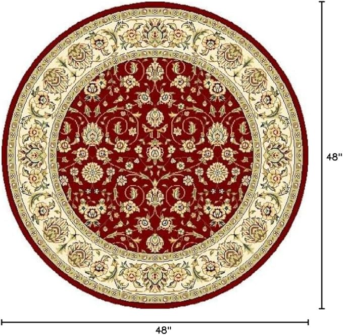 SAFAVIEH Lyndhurst Collection 4' Round Red/Ivory LNH312A Area Rug