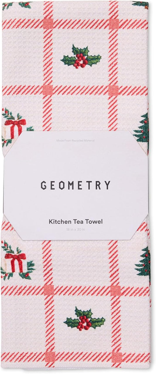 GEOMETRY Christmas Kitchen Towels - Quick Dry Microfiber Cloth Dish Towels for Kitchen Drying - Premium Quick Dry Towel - Tidings