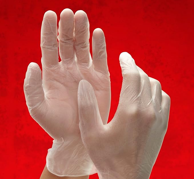 Adenna HGVF36 Handy Guard 3.5 mil Vinyl Powder Free Gloves (Translucent, Large) Box of 100