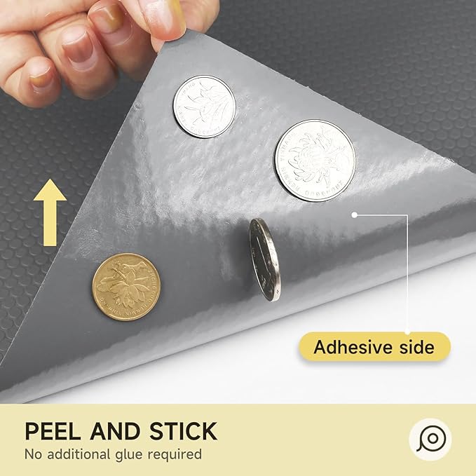WochiTV Adhesive Shelf Liner 11.8 X 360 Inches Peel and Stick Kitchen Liner for Cabinets, Drawers Removable Protector Mat Waterproof Contact Covering for Dresser Pantry Countertops Shelves, Gray