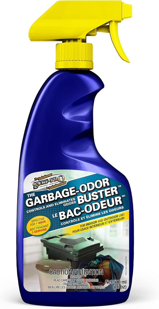 Surf-Pro Outdoor Trash Can Odor Eliminator Spray, 500ml (16.9 oz), Long-Lasting Fresh Scent Deodorizer for Garbage, Compost & Pet Waste Bins