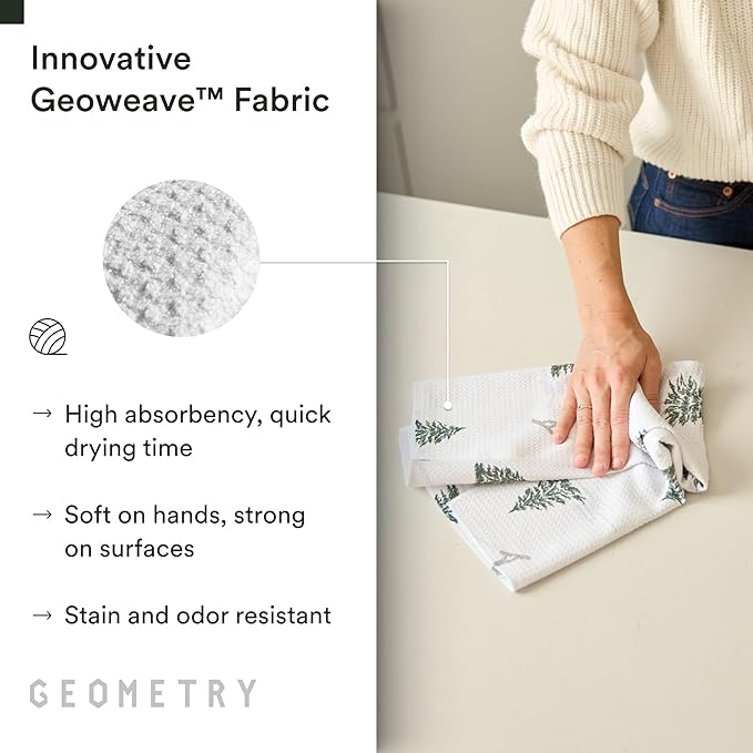 GEOMETRY Christmas Kitchen Towels - Quick Dry Microfiber Cloth Dish Towels for Kitchen Drying - Premium Quick Dry Towel - Evermont